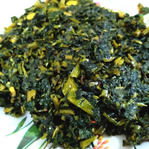 Kolmi Saak Bhaja Recipe | Bengali Style Water Spinach Stir Fry 2 Kolmi Saak